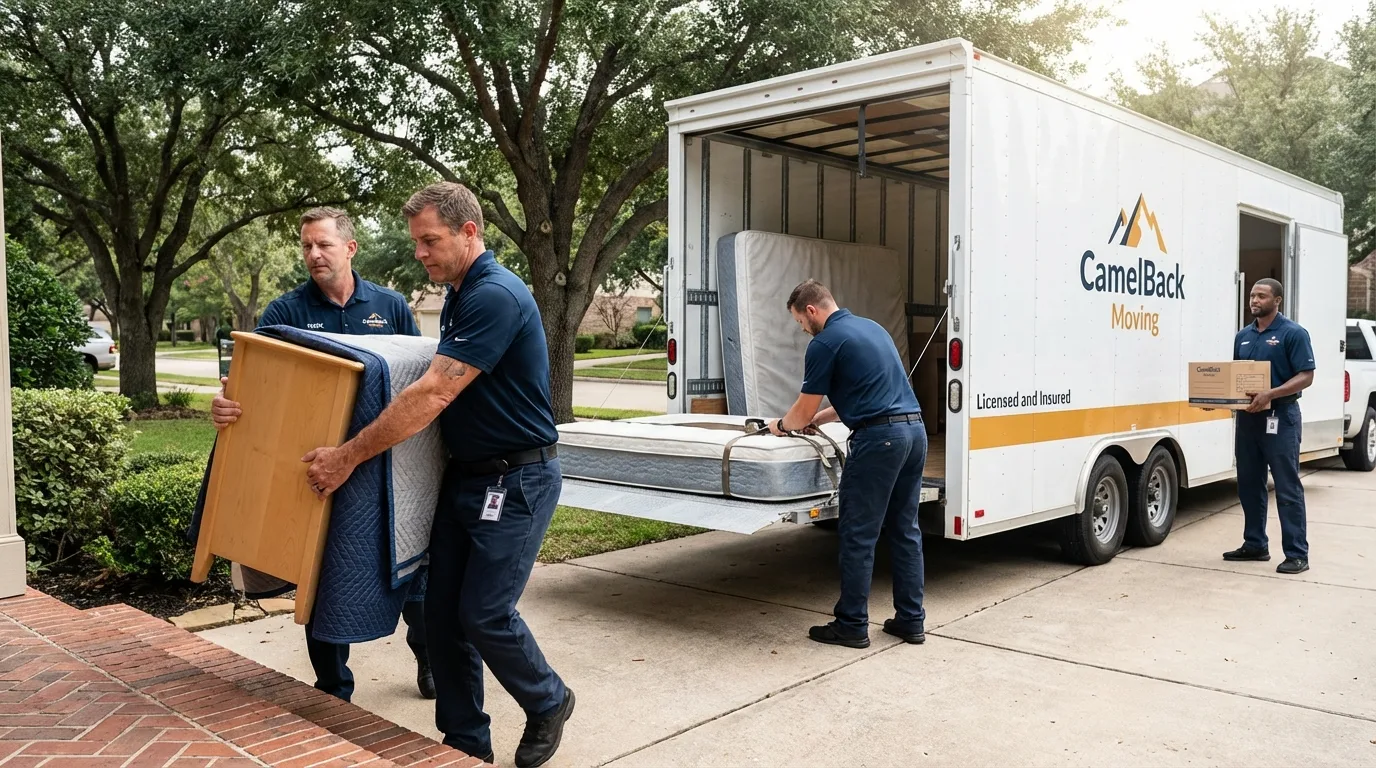 Crew loading residential truck for cross-state move from Warm Springs, MT