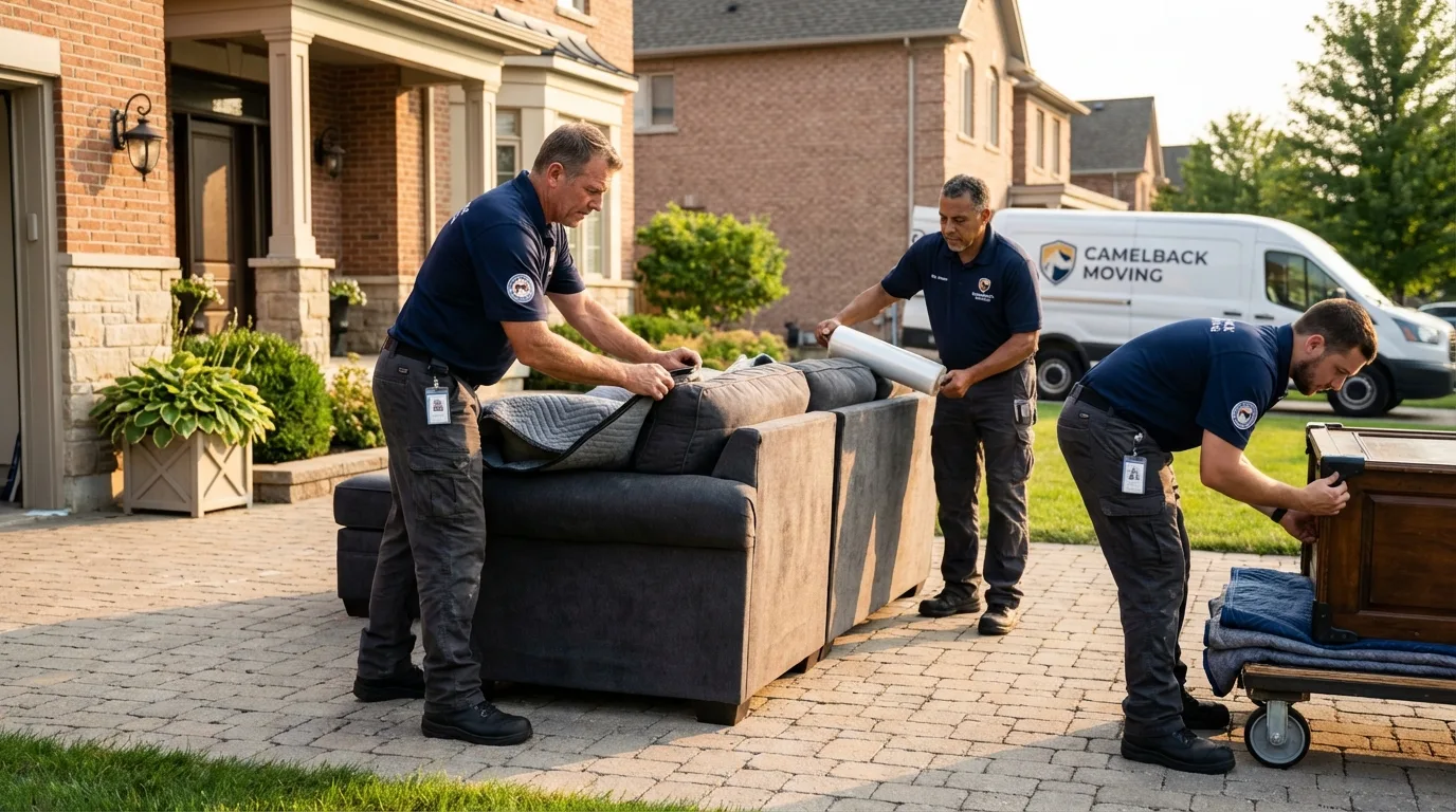 Large estate moving crew wrapping furniture in Warm Springs, MT